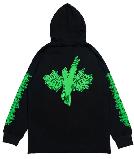 Vlone Wings Green Logo Hoodie